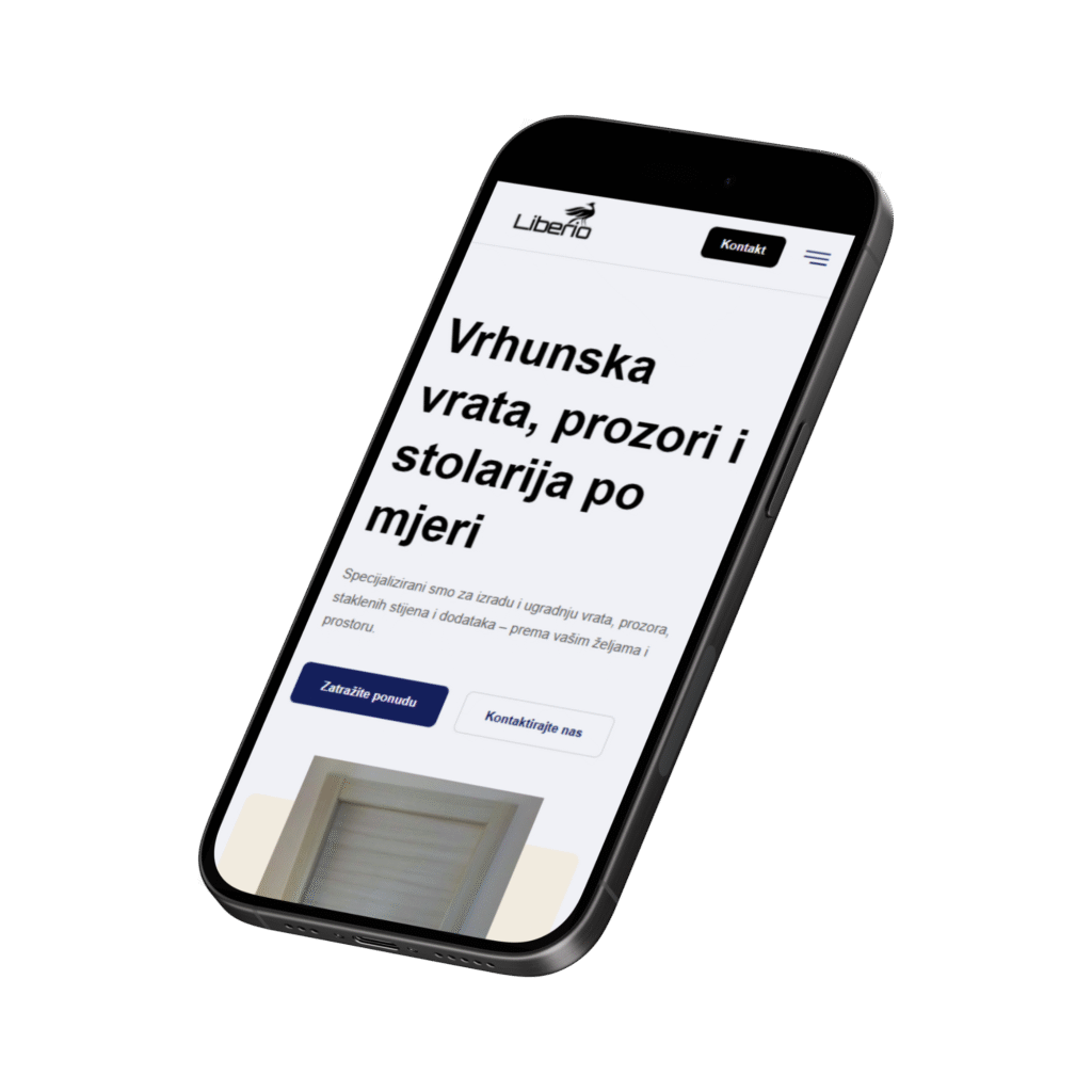 Primjer web stranice Liberio Stolarija