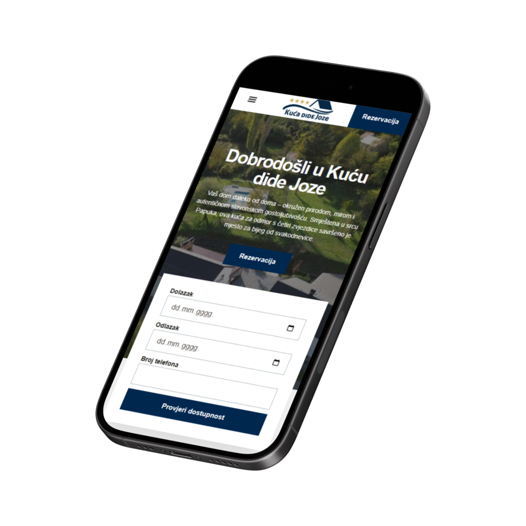Primjer web stranice Kuća Dide Joze