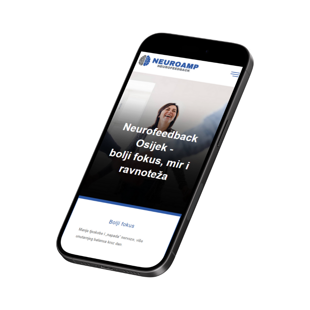 Primjer web stranice NeuroAmp Centar za neurofeedback u Osijeku