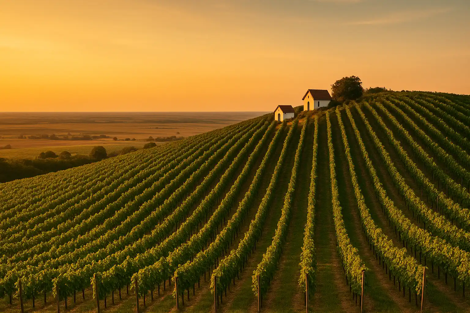 Izrada web stranica Beli Manastir: baranjski vinogradi na blagom brijegu na niskom suncu