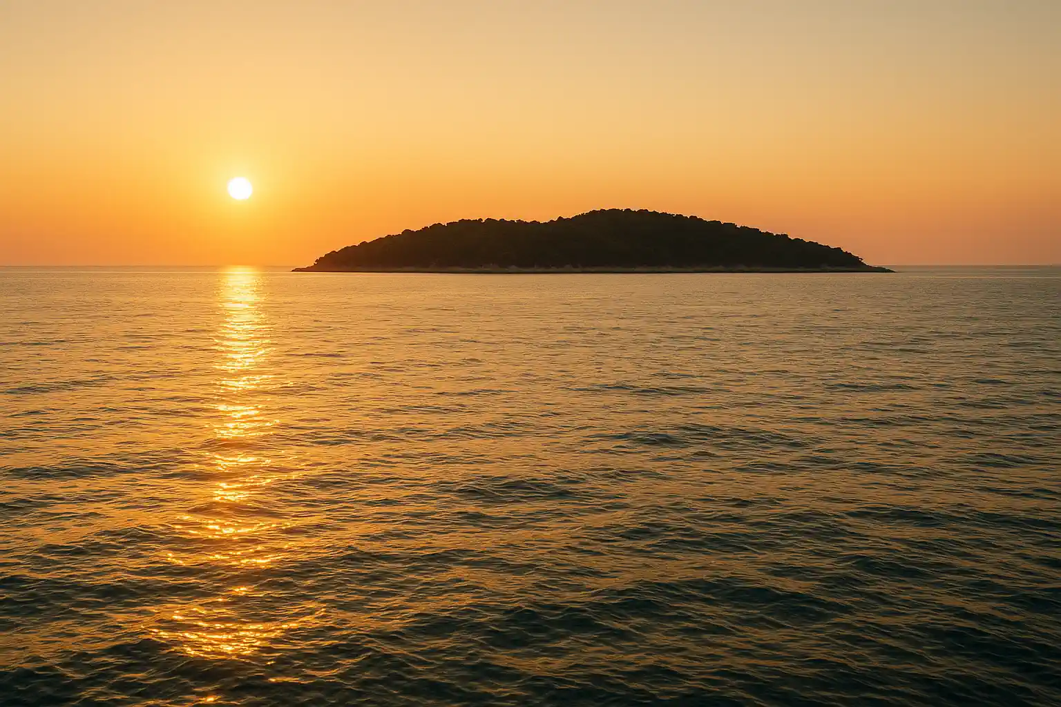 Pučina kod Dubrovnika na toplom večernjem suncu