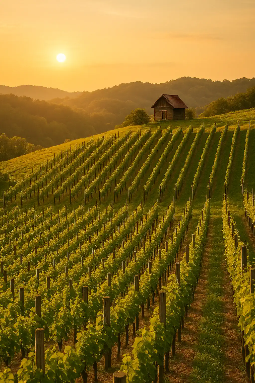 Izrada web stranica Samobor: vinograd na padini obasjan poslijepodnevnim suncem