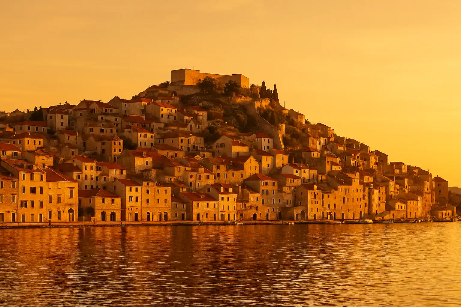 Izrada web stranica Šibenik: grad pod tvrđavom na toplom suncu