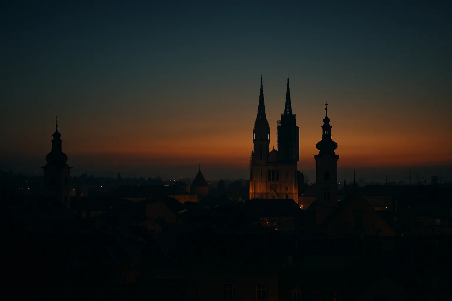 Izrada web stranica Zagreb: panorama grada u sumrak