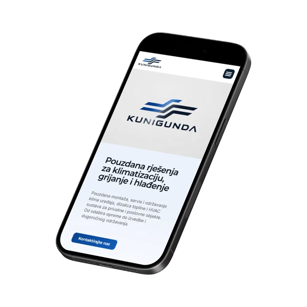 Kunigunda mobilni prikaz web stranice