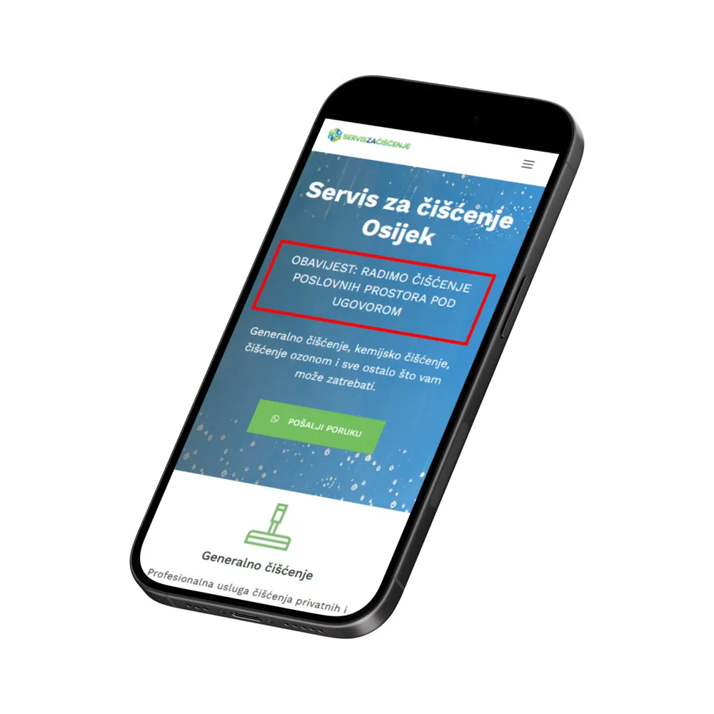 NDN Servis za čišćenje mobilni prikaz web stranice