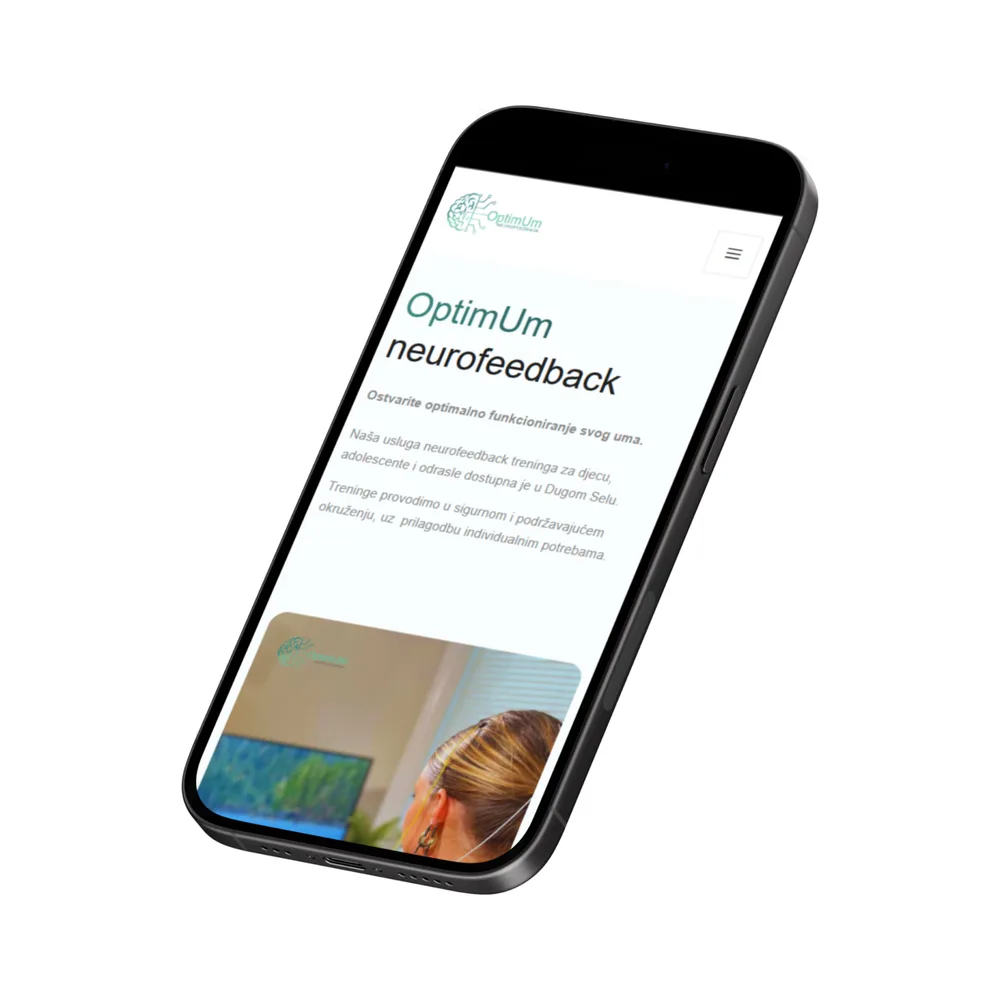 Optimum Neurofeedback mobilni prikaz web stranice