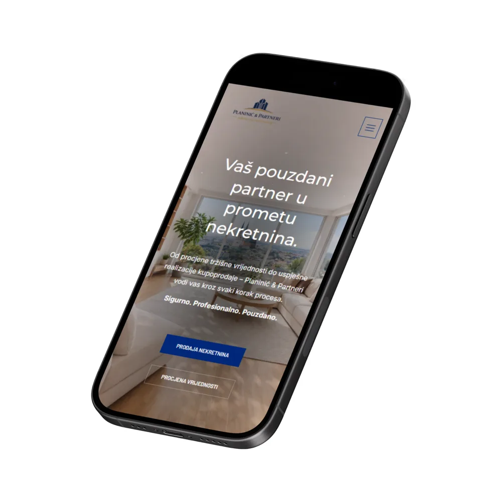 Planinić i partneri mobilni prikaz web stranice