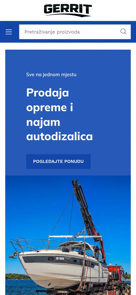 Gerrit dizalice mobilni prikaz web stranice