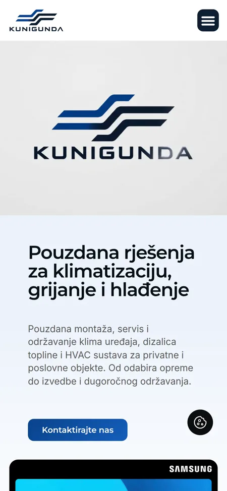 Kunigunda mobilni prikaz web stranice