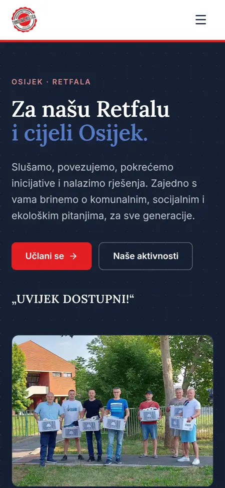 Nezavisna lista Tomislava Mišetića mobilni prikaz web stranice