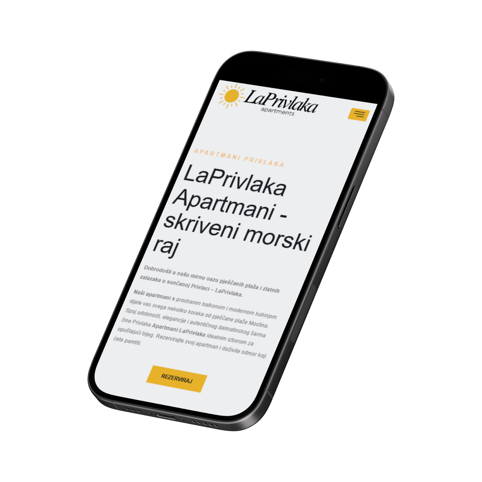 LaPrivlaka apartmani mobilni prikaz web stranice